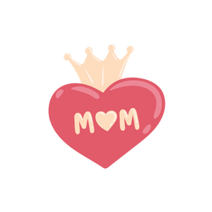 NICE SPICE Muttertag Sticker Herz mit Mom Aufdruck und Krone
