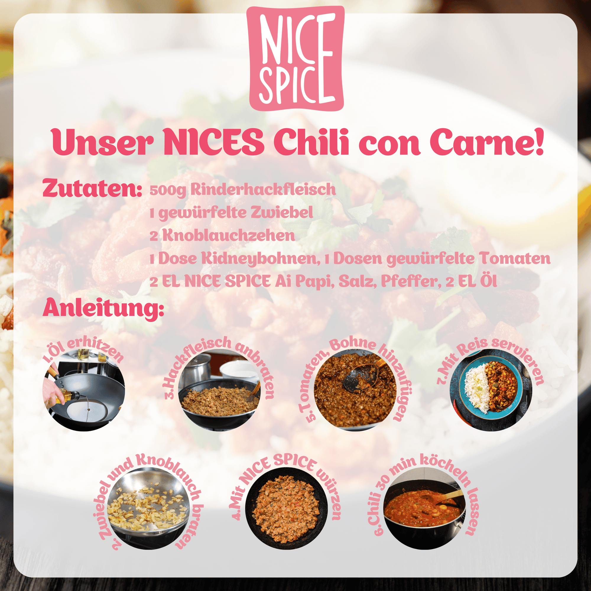 NICE SPICE Chili con Carne Gewürz 15 x 65g